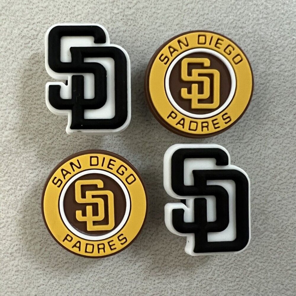 SAN DIEGO PADRES SET OF 4 SHOE CHARMS FOR CROCS